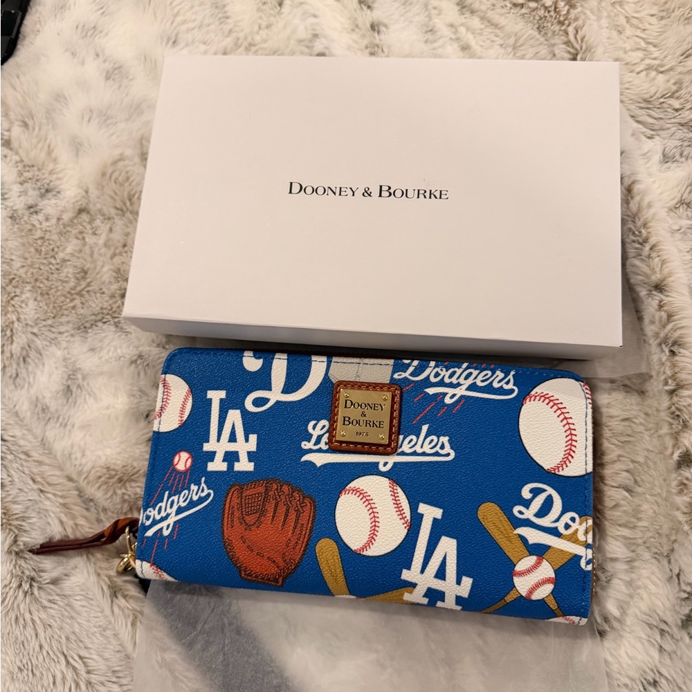 Dooney & Bourke Blue Dodgers Wallet - Picture 2 of 14
